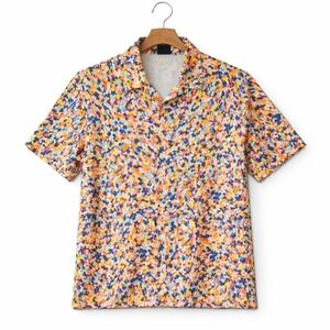 Jordan Men's Multicolor Speckle Print Polo - Orange & Blue